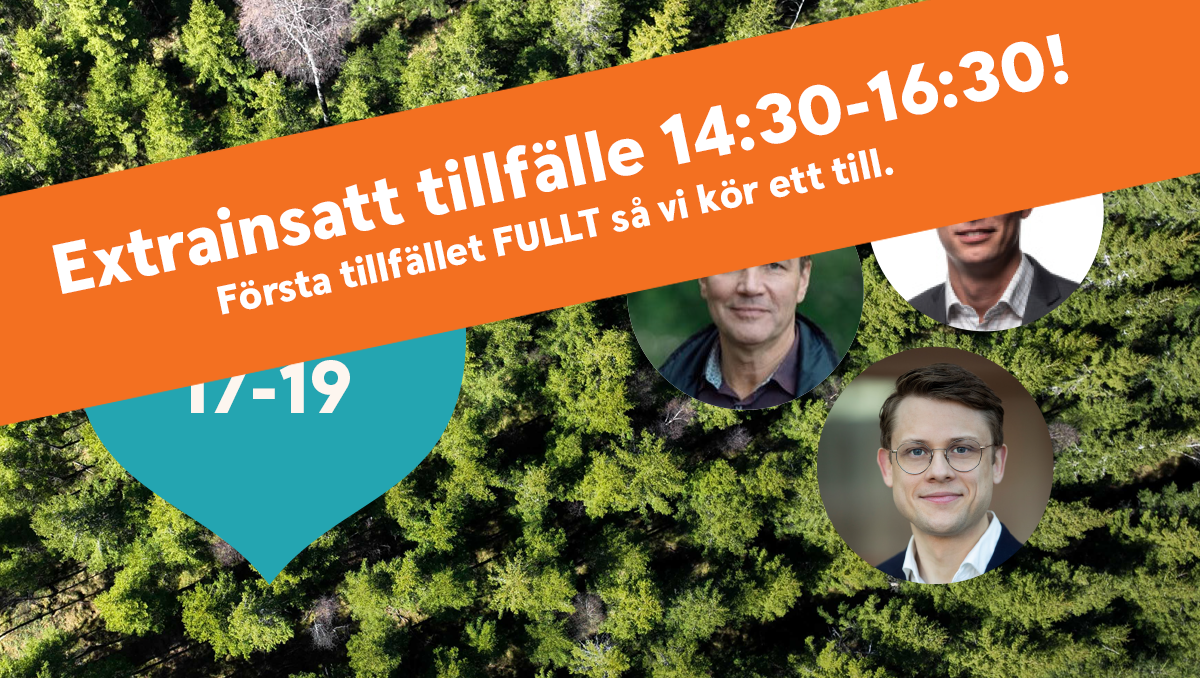 Bakgrund av skog - tre cirkelfoton med en man som tittar in i kameran och ler
